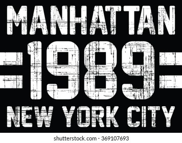 New York  - Manhattan varsity sport vector print and varsity. For t-shirt or other uses in vector.T shirt graphic