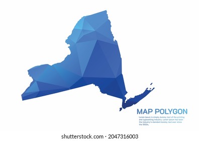 NEW YORK Map Abstract geometric rumpled triangular low poly style gradient graphic on white background