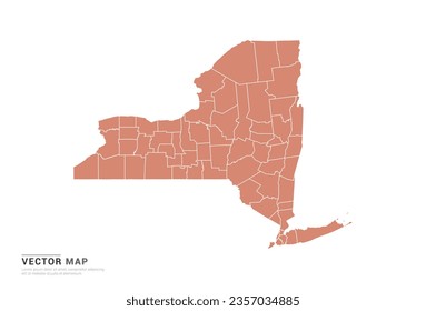 New York Map - abstract style orange isolated on white background for design vector.