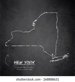 New York map blackboard chalkboard vector