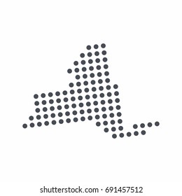 New York map dot on white background vector illustration