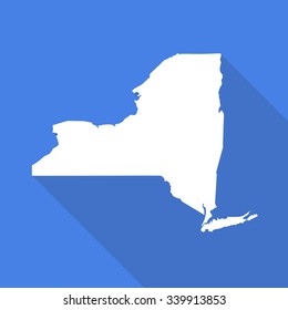 New York map flat simple style with long shadow.