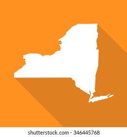 New York map flat simple style with long shadow.
