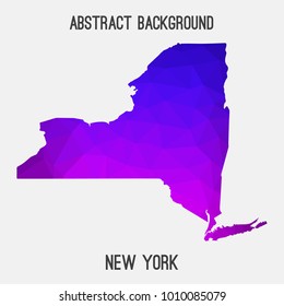 New York map in geometric polygonal,mosaic style.Abstract tessellation,modern design background,low poly. Vector illustration.