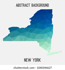 New York map in geometric polygonal,mosaic style.Abstract tessellation,modern design background,low poly. Geometric cover, mockup. Vector illustration.