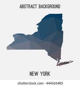 New York map in geometric polygonal,mosaic style.Abstract tessellation,modern design background. Vector illustration EPS8