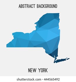 New York map in geometric polygonal,mosaic style.Abstract tessellation,modern design background. Vector illustration EPS8
