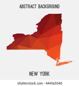 New York map in geometric polygonal,mosaic style.Abstract tessellation,modern design background. Vector illustration EPS8