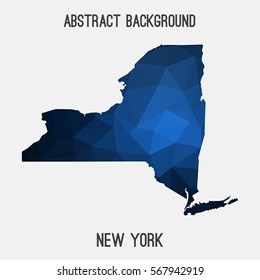 New York map in geometric polygonal,mosaic style.Abstract tessellation,modern design background. Vector illustration