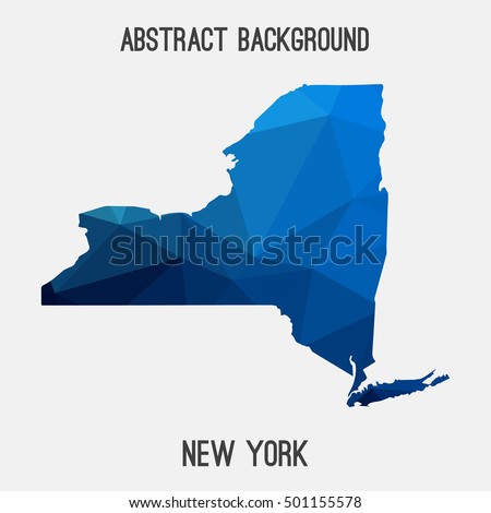New York map in geometric polygonal,mosaic style.Abstract tessellation,modern design background,low poly. Vector illustration.