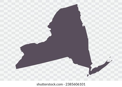 NEW YORK Map Graphite Color on White Background quality files Png