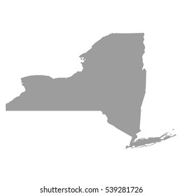New York map in gray on a white background