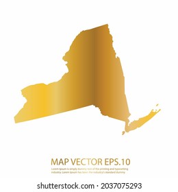 NEW YORK Karte Hoch detailliert auf weißem Hintergrund. goldene Farbverlauf-Farbe. Abstraktes Design, Vektorgrafik eps10