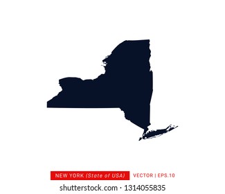 New York Map Icon Design Template