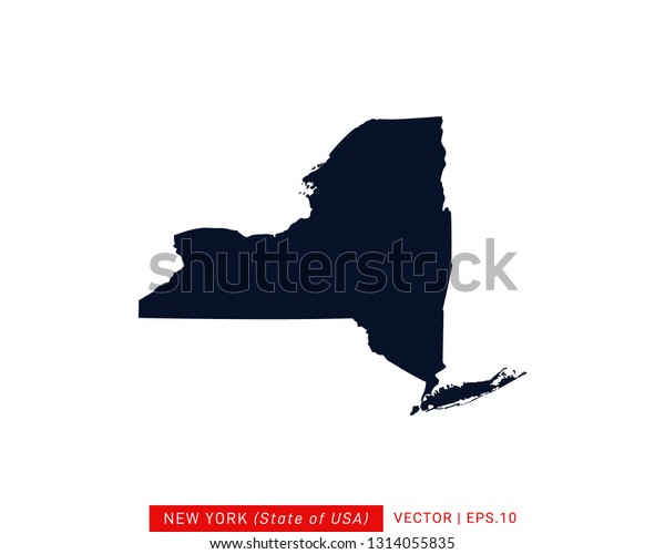 New York Map Icon Design Template Stock Vector Royalty Free