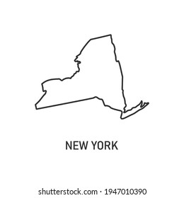 New York map icon isolated on white background. Vector illustration.