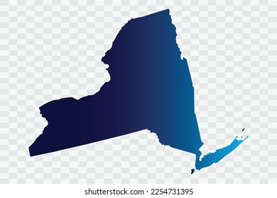 NEW YORK Map indigo Color on White Background quality files png