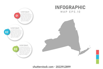 NEW YORK map infographic. Global business marketing concept. World transportation infographics data.