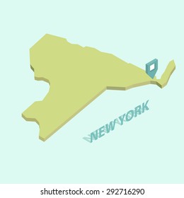 New york map isometric