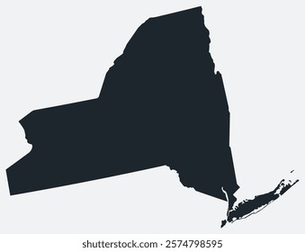 New York map. Just a simple border map. Shape of the state. Flat blank New York outline. Vector boundary illustration.