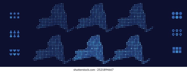New York Map made from different icons