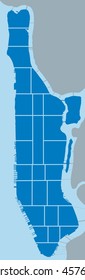 New York Map - Manhattan districts
