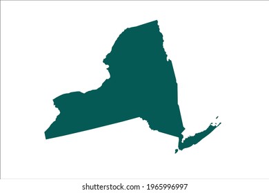 NEW YORK map Olive green Color on White Backgound