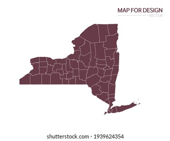 New York map on white background vector illustration.