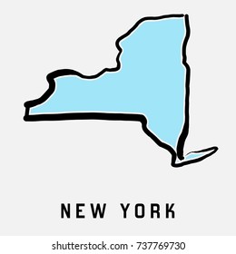 New York map outline - smooth simplified US state shape map vector.