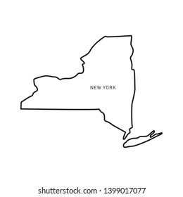 New York Map Outline Vector Design Template. Editable Stroke