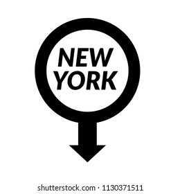 new york and map pointer. vector illustration