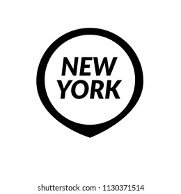 new york and map pointer. vector illustration