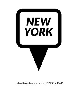 new york and map pointer. vector illustration