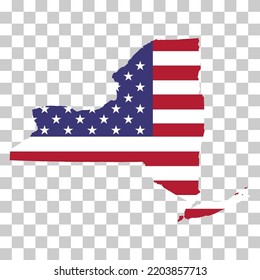 Forma de mapa de Nueva York, estados unidos de américa. Icono de concepto plano, ilustración vectorial.