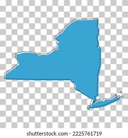 Forma de mapa de Nueva York, estados unidos de américa. Icono de concepto plano, ilustración vectorial.