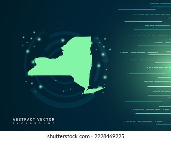 Mapa de Nueva York del vector de fondo futurista verde tecnológico.