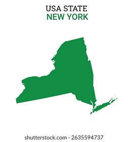 New York map of USA state. New York map vector illustration. New York vector map on white background.