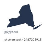 NEW YORK map vector, Abstract design vector illustration Eps 10. Navy color.High Detailed on white background.