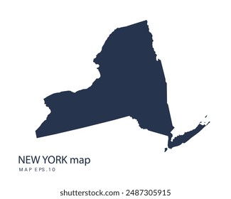 NEW YORK map vector, Abstract design vector illustration Eps 10. Navy color.High Detailed on white background.