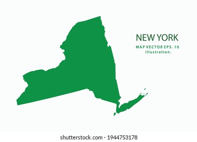 Mapa de NUEVA YORK. Vector eps10. color verde. con un fondo blanco.
