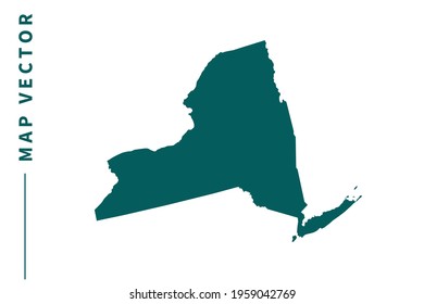 NEW YORK map vector. green color on white background.