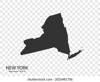 NEW YORK map vector, isolated on transparent background