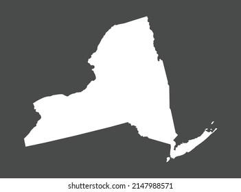 New York map vector, white color, Isolated on gray background