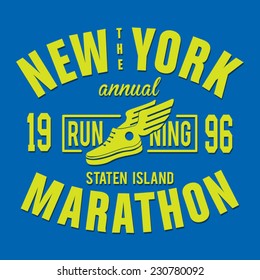 New york marathon typography, t-shirt graphics, vectors