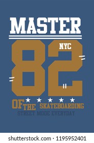 new york master of the skateboarding,t-shirt design