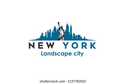 new york modern city landscape skyline logo design inspiration