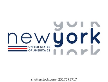 New york modern fashion slogan. United states of america 82 print for t-shirt design. typography graphics design. Vector illustration.