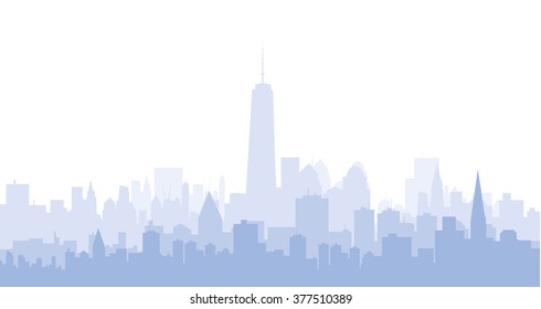 New York Morning Skyline - Vector