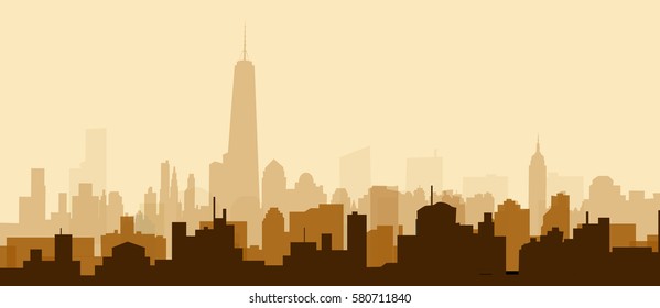 New York Morning Skyline - Vector