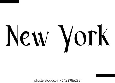 New York Motivational Life Quote About traveling. Cursive Lettering Typography Text